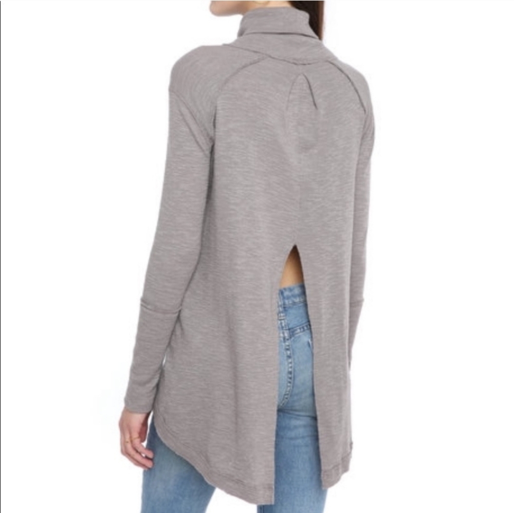 Free People Split Back Turtleneck Top - Picture 3 of 11